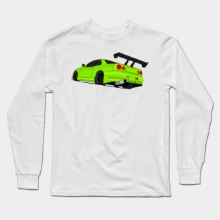 SKYLINE GTR R34 LIME Long Sleeve T-Shirt